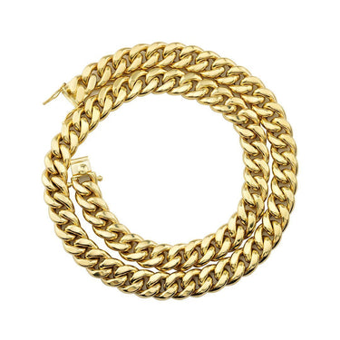 14k Yellow Gold Cuban Link Chain 16 mm